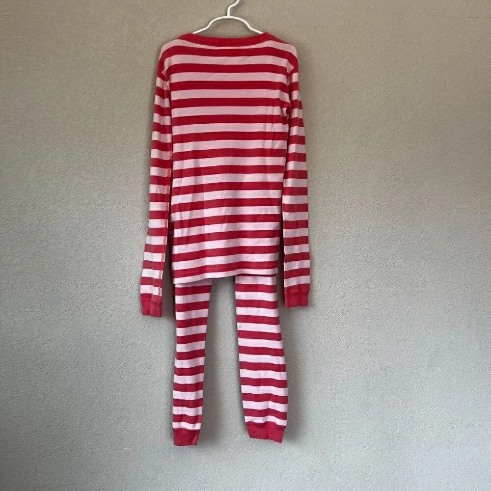 Hanna Andersson Pink Striped Long Sleeve Pajama Set Size 12